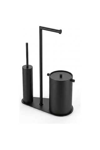 Kobos Nova Çöp Kovalı Yuvarlak Hareketli Wc Set Mat Siyah Kbw-907mb