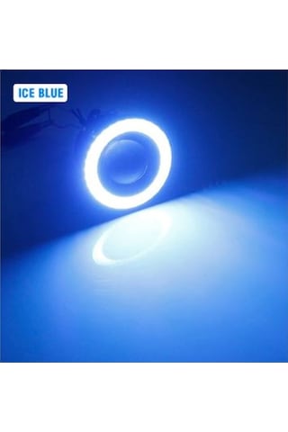 76 Mm Buz Mavi Mercekli Angel Led Halkalı Sis Far Gövde