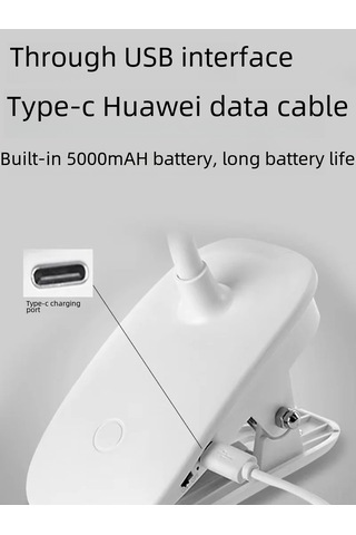 Yunboo Usb Type-c Led Göz Koruyucu Lambası - Çelik Ve Dikey Kullanim, Işık Ayarı, 1.5m Kablolu, Öğrenci/ev Odası/yatak Odası İçin Diğer