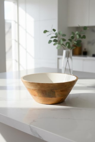 Mango Agacı Sunum Servis Kasesi & Dekoratif Kase 25 Cm Krem-1 Krem - Kahverengi