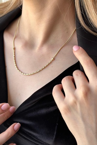 Zümrüt Sarraf 14 Ayar Altın Kesme Dorikalı Kolye