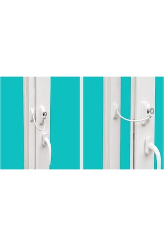 10 Adet Pvc Kapı Pimapen Kilidi Pencere Anahtarlı Halatlı Emniyet Beyaz