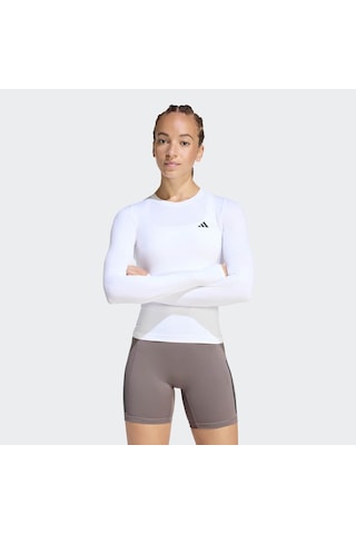 Adidas Primelift Essentials Workout Beyaz Kadın Uzun Kollu T-shirt Kd2211 Beyaz
