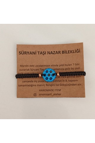 Süryani Taşı & Miyuki Boncuklu Unisex Bileklik Ayarlanabilir Makrome Örgü, Renkli Seçenekli Siyah