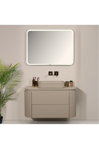 Kobos Gloria 100 Cm Banyo Dolabı Seti Beige Bej