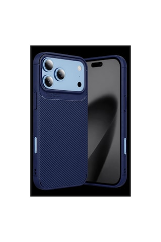 Newface Apple iPhone Uyumlu 18 Pro Auto Focus Karbon Kapak - Lacivert