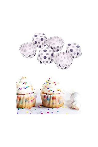 200'lü Muffin Browni Cupcake Kağıdı Kek Kalıbı Desenli 2 Paket Çok Renkli