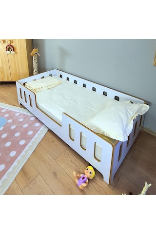 Markaawm Markaawm Montessori Çocuk Yatak Mdf Bebek Karyola Akçaağaç