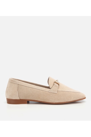 Hotiç Kadın Süet Deri Bej Tokalı Günlük Loafer 01ayh320500a310 01ayh320500a310