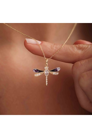 Altın Yusufcuk Kolye Mineli T12830