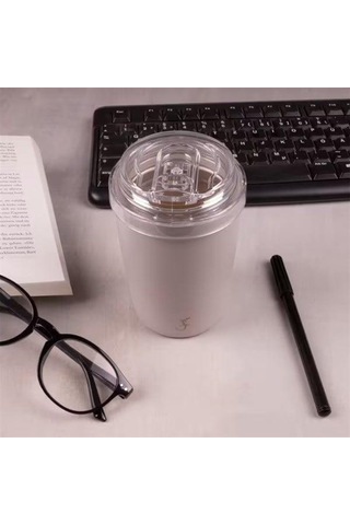 Lurch - "coffee-to-go" 300 Ml Granit Gri, Paslanmaz Çelik Termos - Çift Cidarlı - 270985 Beyaz