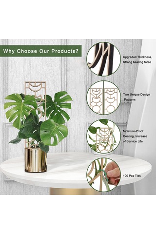 Ximistore9 Ahşap Bahçe Sarmaşık Desteği, 3 Parça İç-dış Mekan Bitki Dekorasyonu 300x132mm