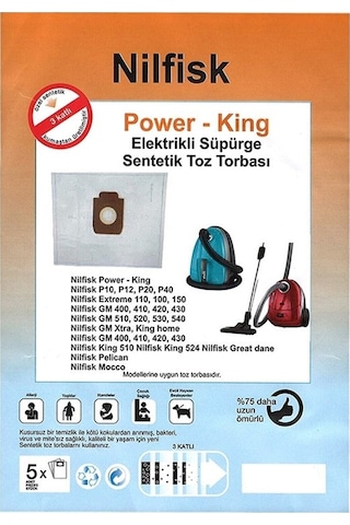 X-Bag Nilfisk Power Serisi Süpürge Toz Torbası 20 Adet Standart
