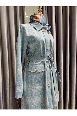 Selinada Taşlı Kot Ceket - Açık Mavi - 40 Açık Mavi