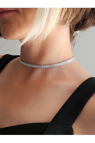 Su Yolu Baget Model Silver Gümüş Renkli Çelik Kolye Gümüş