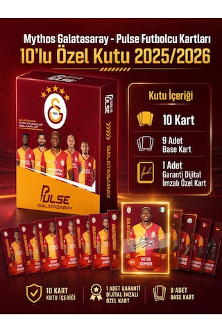 Mythos Pulse Galatasaray Futbolcu Kartları 10'lu Özel Kutu 2025/2026 Resmi Lisanslı