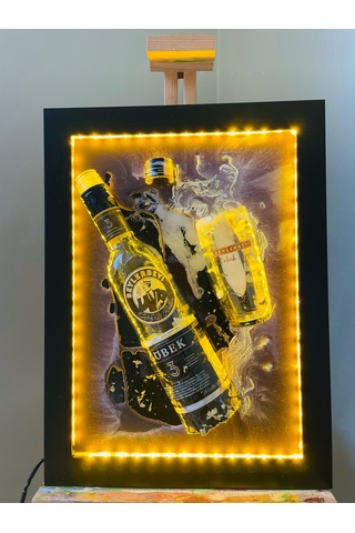 Led Işıklı Epoksi Tablo Beylerbeyi Rakı Şık Tasarım