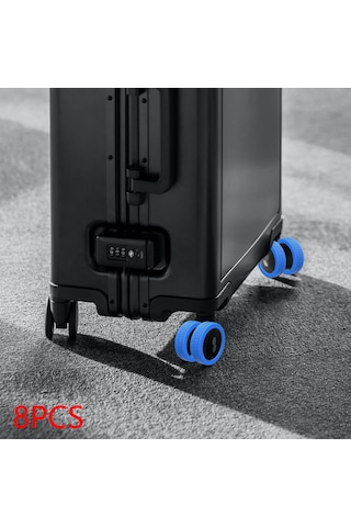 Homyl 8x Silikon Bagaj Jantı 1.9inç-2.5inç Tekerlekler Mavi Mavi