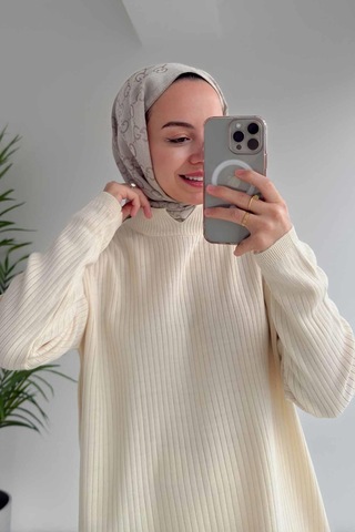 Ka Hijab Anje Triko Takım - Bej