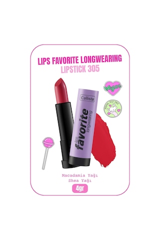 Callista Lips Favorite Longwearing Lipstick Kalıcı Ruj 305 Happy Mantra