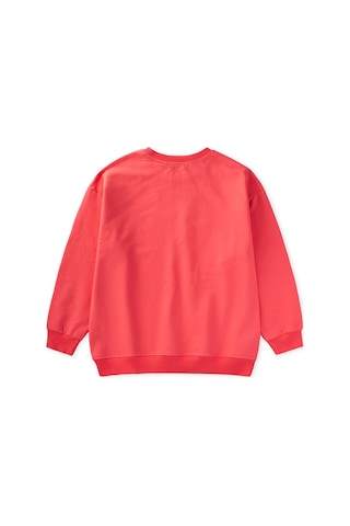 Cigit Baskılı Kız Çocuk Kışlık Sweatshirt 8-12 Yaş Mercan