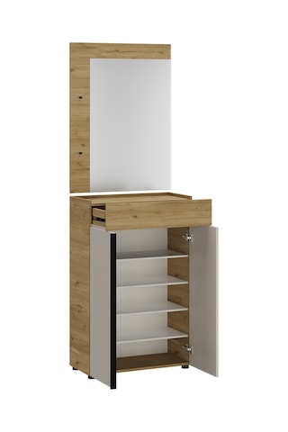 Porto 2 Askılı Aynalı Vestiyer Panosu - Florida Meşe 72x97x3 Cm