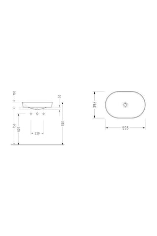 Serel Sapphire Mat Beyaz Tezgah Üstü Çanak Lavabo 40 x 60 CM
