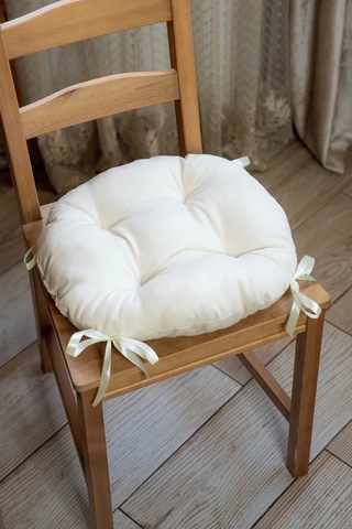 Slavıca Sandalye Minderi Yuvarlak 40x40 Cm Set 2 Adet 194172471 Sütlü