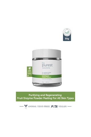 The Purest Solutions, Arındırıcı Ve Canlandırıcı Tüm Ciltler İçin Meyve Asitleri İçeren Toz Temizleyici 55 Gr