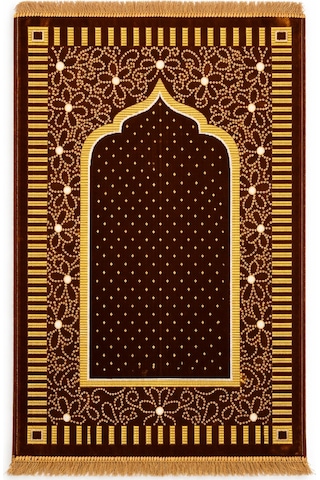 Kadife Seccade 110x70 Cm Yumuşak Dokulu, Dodya İplik İşlemeli Sarı