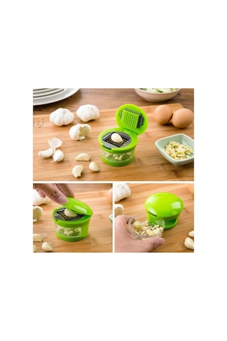 Endüstriyel Mutfak Malzemeleri 2 Farklı Bıçaklı Hazneli Kapaklı Pratik Sarımsak Soğan Rendesi Lisinya