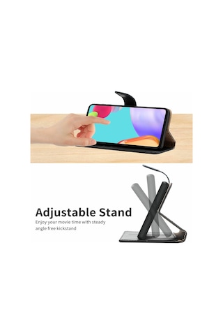 Tecno Camon 40 Pro Kartlık Bölmeli Deri Kapaklı Standlı Kılıf Siyah
