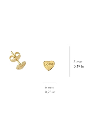 14 Ayar Love Yazılı Kalp Altın Küpe 0,85 Gr-5167