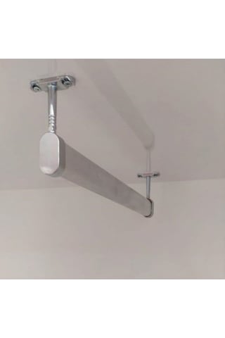 Alüminyum 60 Cm Dolap Içi Oval Elbise Askı Borusu 2 Adet Tavan Askı Aparatı Vidaları Vida Diğer