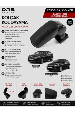 Citroen C4 2010 - 2018 / C-quatre 2009 - Kolçak Kol Dayama Siyah