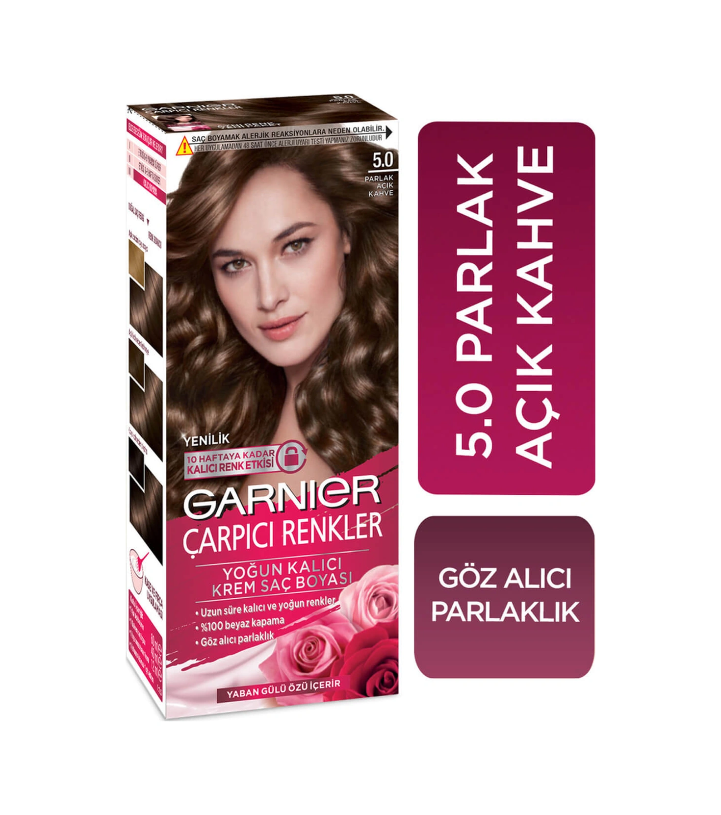 Garnier Çarpıcı Renkler Saç Boyası 5-0 Parlak Açık Kahve