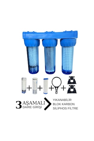 Evora 10'' Sliphos Filtreli 3'Lü Daire Ve Bina Girişi Filtre Kabı 512002115