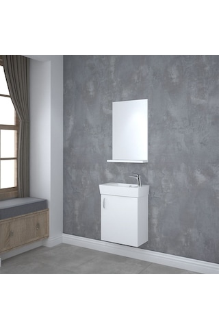 Denko Minica 50 Cm Mdf Banyo Dolabı Beyaz