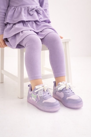 Mini Bonito Kız Çocuk Led Taban Işıklı Spor Ayakkabı Lila