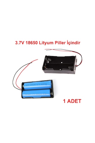 İkili 2 li 18650 Pil Yuvası Kablolu Tutucu 7.4V Pil Şarj Kutusu