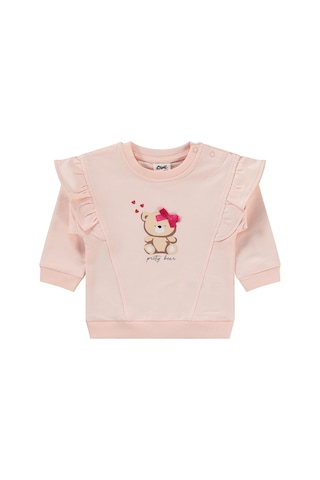 Civil Baby Fiyonklu Ayıcık Baskılı 6-18 Ay Takım - Pembe
