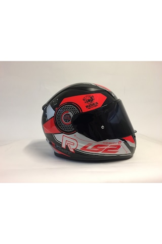 LS2 Rapid Stratus Siyah - Kırmızı - Gri Kask 2 Cam