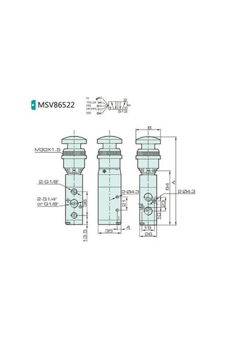 Jelpc 1/4-5/2 Butonlu Valf Msv86522-pp