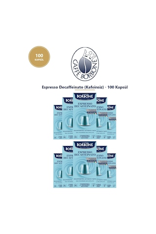 Caffe Borbone Decaf 100 Kapsül 10x10 Nespresso Uyumlu Alüminyum Kapsül Kahve Kafeinsiz Caffe Borbone Decaf 100 Kapsül 10x10 Nespresso Uyumlu Alüminyum Kapsül Kahve Kafeinsiz