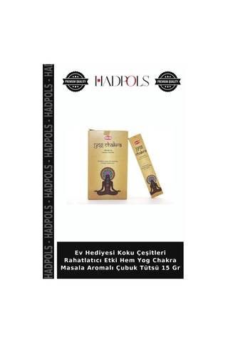 Ev Hediyesi Koku Çeşitleri Rahatlatıcı Etki Hem Yog Chakra Masala Aromalı Çubuk Tütsü 15 Gr