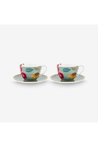 Mavi Porselen Çay Fincan Seti 280 Ml