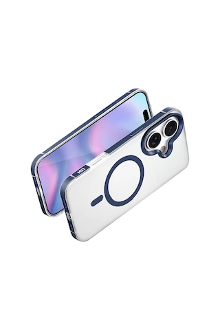 Apple Uyumlu iPhone 17 Hbc-394 Himalayas Magsafe Kapak - Mavi