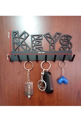 Lazer Anahtar Askısı Keys Mat Siyah Mat Siyah