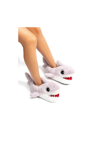 Twigy Jawy Kadın, Garson Boy Hayvanlı Panduf Gri 36/41 Gri