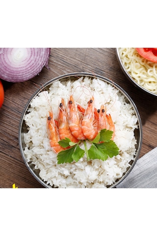 Geeksen 20cm Çocuklar İçin Paslanmaz Çelik Çift Duvarlı Isı Yalıtımlı, Düşmeye Dayanıklı Yemek/kelleci Kasesi - Gümüş Rengi